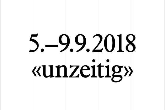 Musikfestival Bern, Anzeige; 5. - 9. September 2018, Titel lautet unzeitig